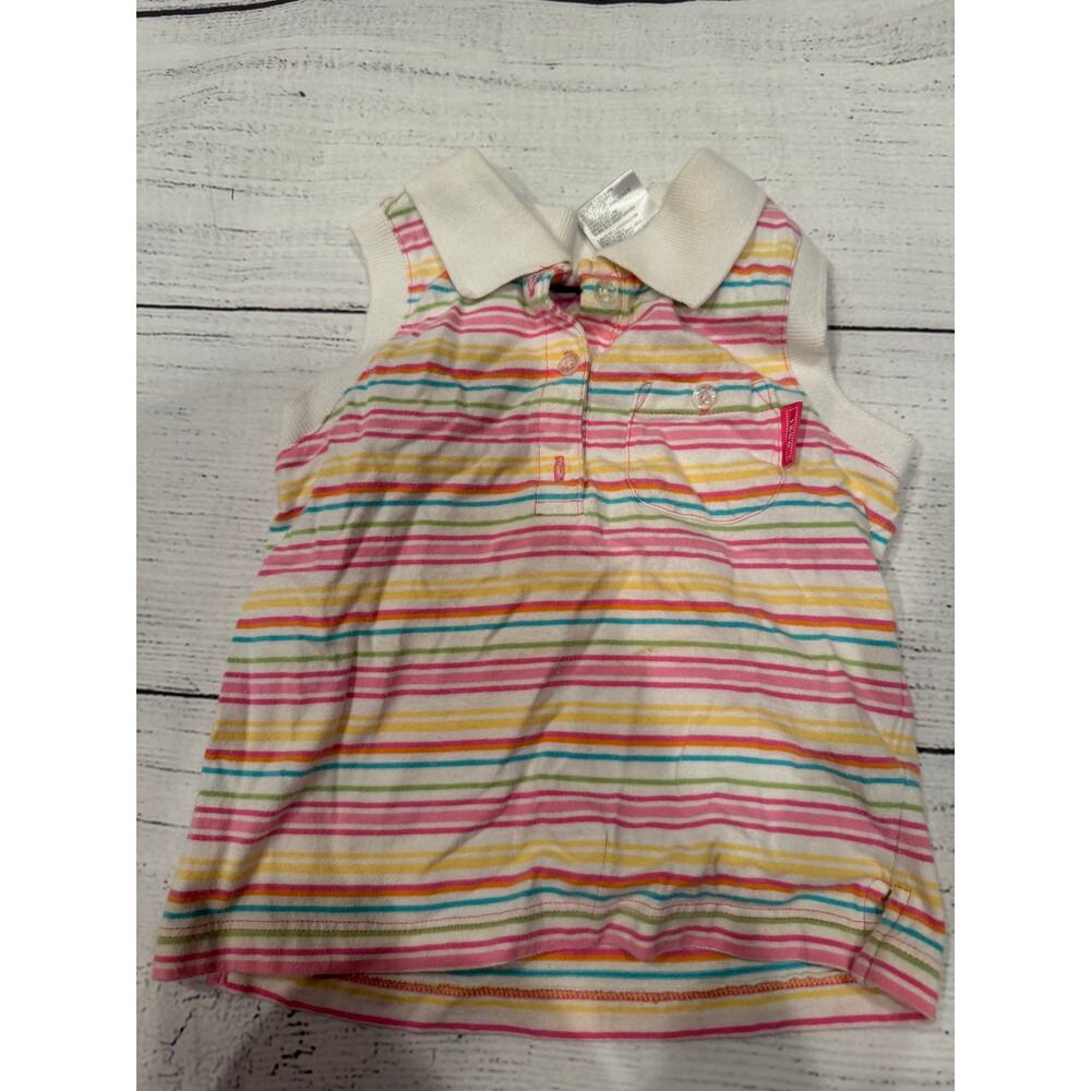 Izod Sleeveless Striped Collared Shirt size 4 girls